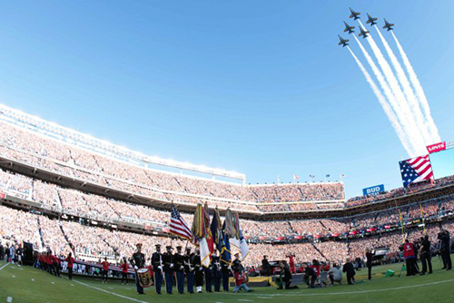 Super Bowl Sunday Blue Angels Flyover Ceremony